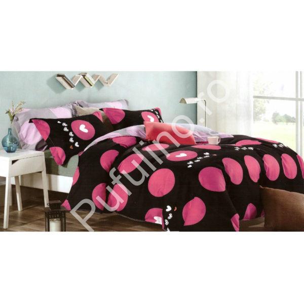 Lenjerie Bumbac Satinat- 4 Piese - Pat 2 Persoane-LEN-BUM-583