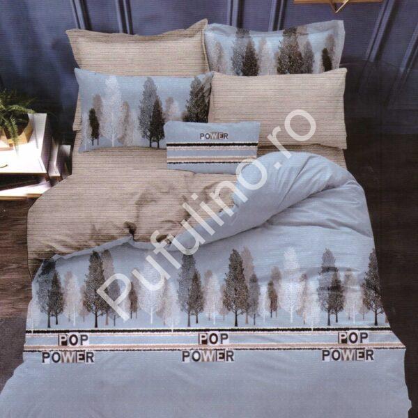 Lenjerie Bumbac Satinat- 4 Piese - Pat 2 Persoane-PUF5141