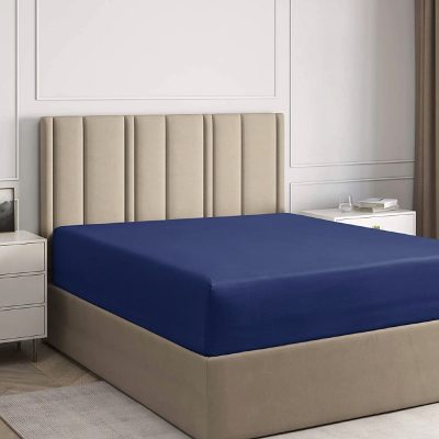 husa de pat cu elastic bleumarin