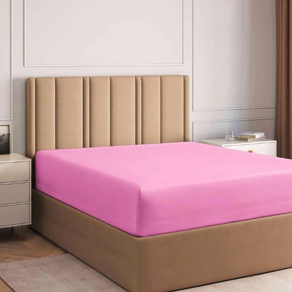 husa de pat cu elastic roz inchis