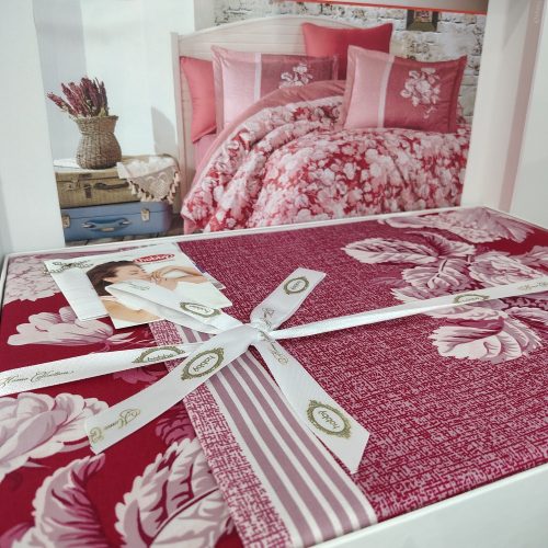 lenjerie de pat satin bordo