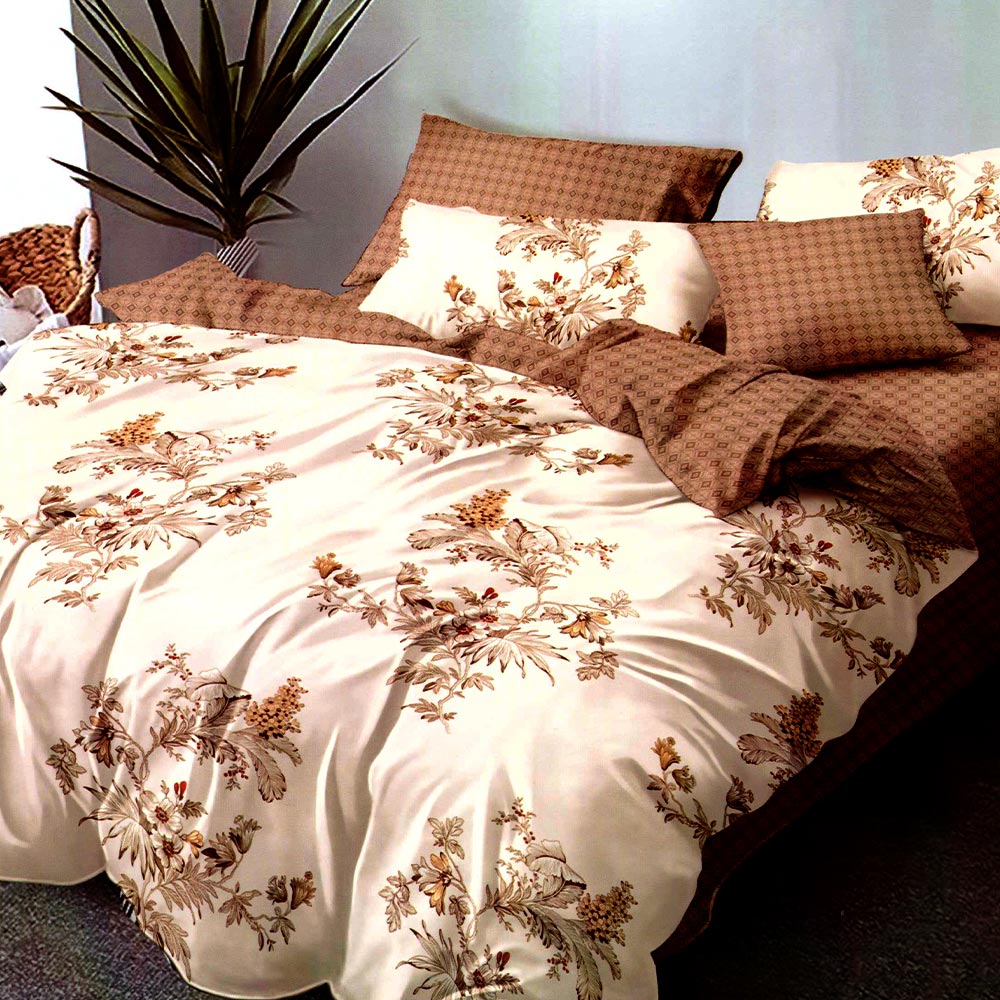 Lenjerie crem cu flori Super Elegant Pucioasa PUF8259