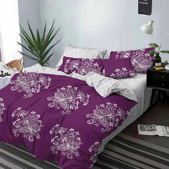 lenjerie mov cu ornamente albe lenjerie mov cu ornamente albe
