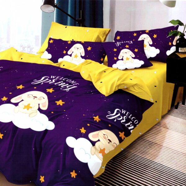 Lenjerie din bumbac finet gros Super Elegant Pucioasa, 6 Piese, Pat 2 Persoane - PUF8394