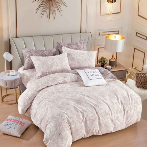 lenjerie crem cu maro si frunze