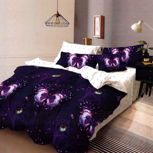 Lenjerie de pat din Finet Gros, Cearceaf cu elastic violet