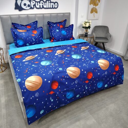 lenejrie de pat material finet cu planete