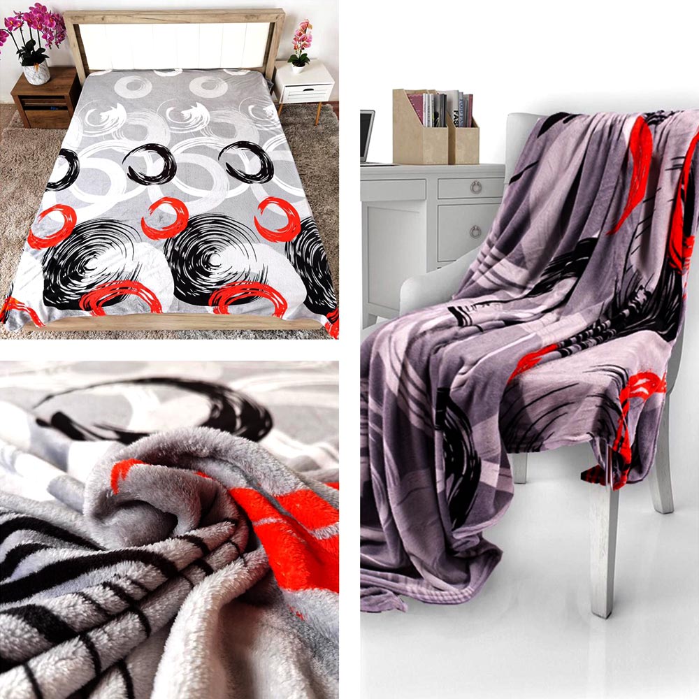 patura gri cu cercuri rosi patura gri cu cercuri rosi