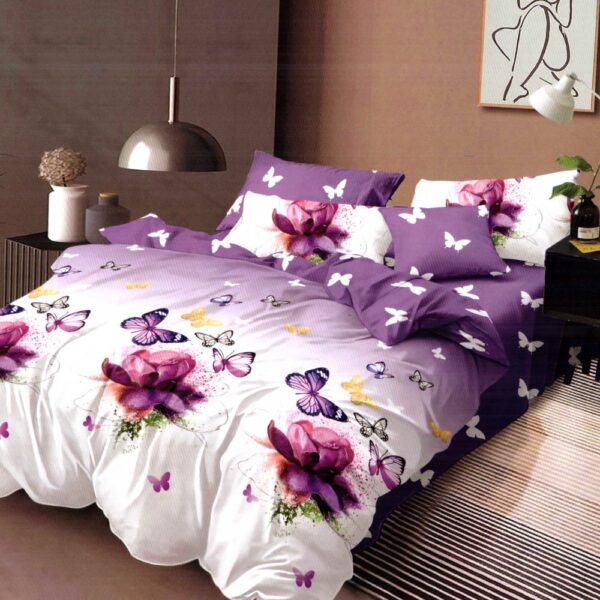 lenjerie de pat cu elastic lila
