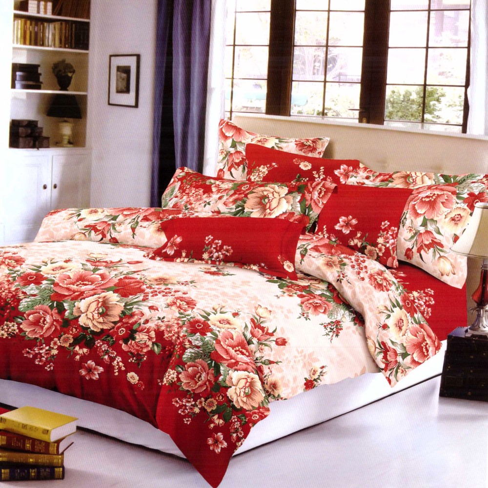 lenjerie de pat super elegant pucioasa cu trandafiri rosii
