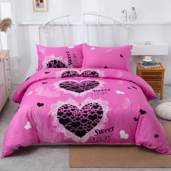 lenjerie roz cu inimi negre sweet love