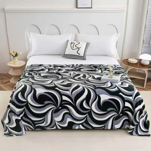 patura cocolino alb negru abstract