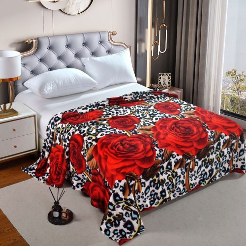 patura cocolino cu trandafiri rosii