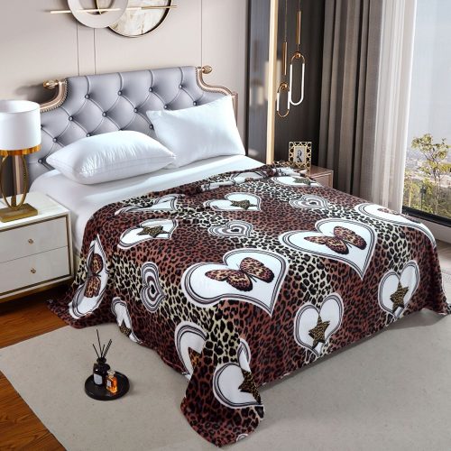 patura cocolino maro cu inimioare