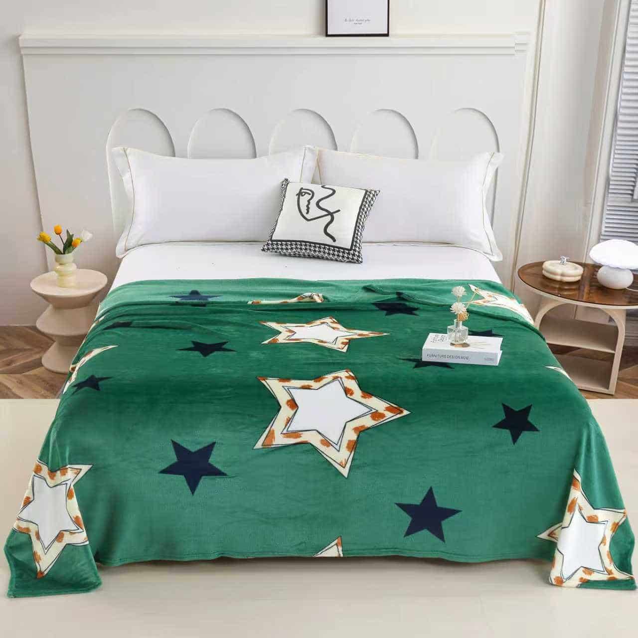 patura cocolino verde cu stelute patura cocolino verde cu stelute