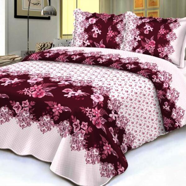 Cuvertura de pat roz cu flori