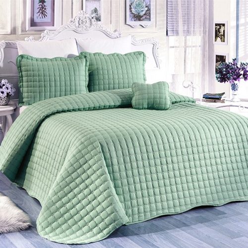 cuvertura brodata verde menta