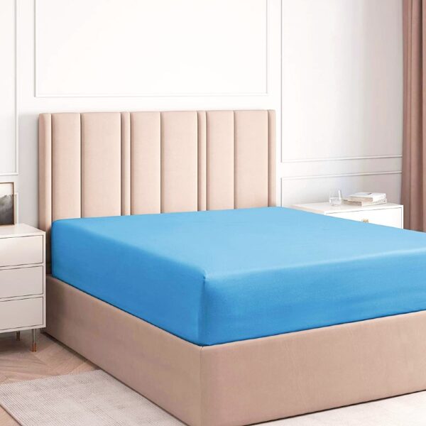 husa de pat cu elastic albastru