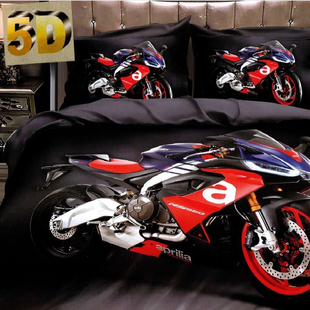 lenjerie de pat bumbac satinat cu motocicleta