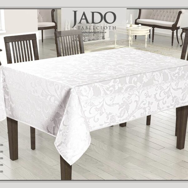 fata de masa jado polyester - alb