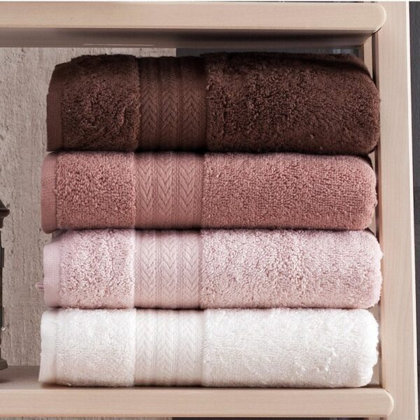 set 4 prosoape crem-maro