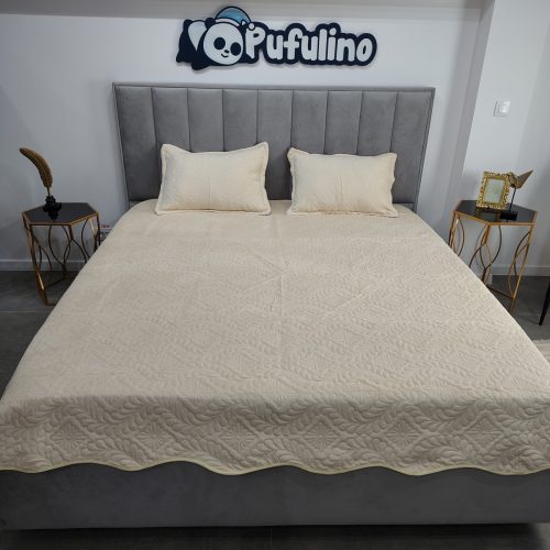 Cuvertura Catifea Ivory