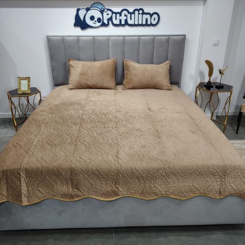 Cuvertura microfibra catifelata cappuccino