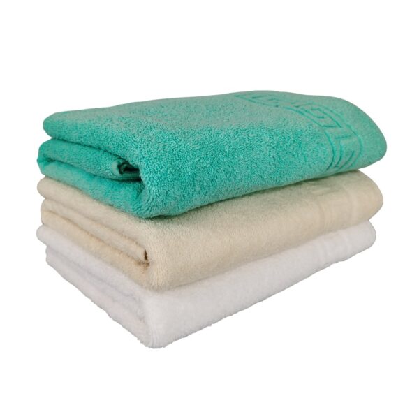 set 3 prosoape alb, crem si verde