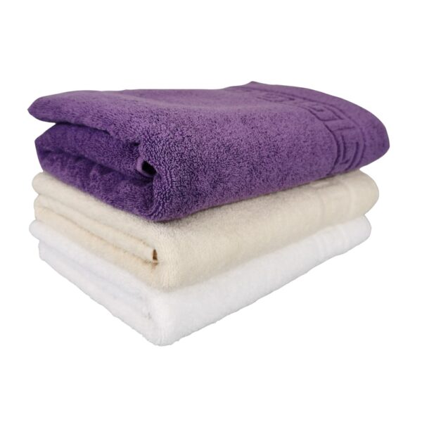 set 3 prosoape alb, crem si violet