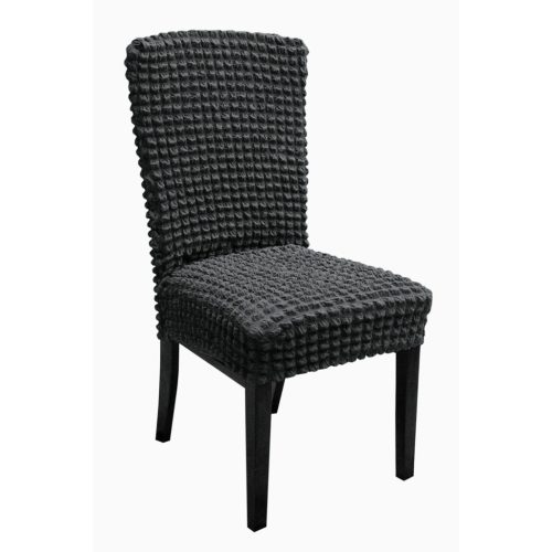 set 6 huse de scaun creponate - gri inchis