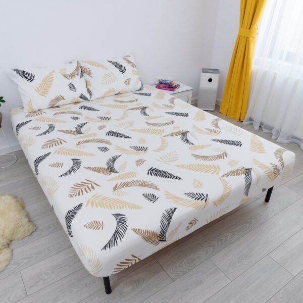 husa de pat cu elastic din bumbac 100% ranforce - fulgi