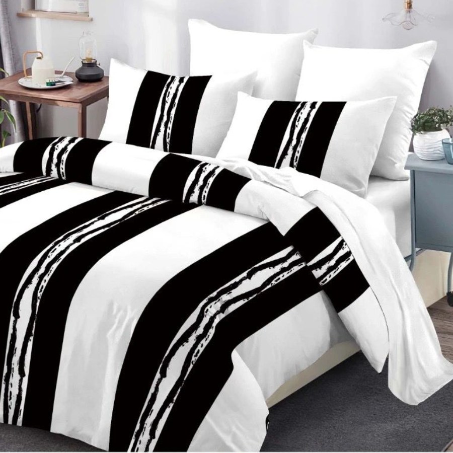 lenejrie bumbac satinat alb, negru lenejrie bumbac satinat alb, negru