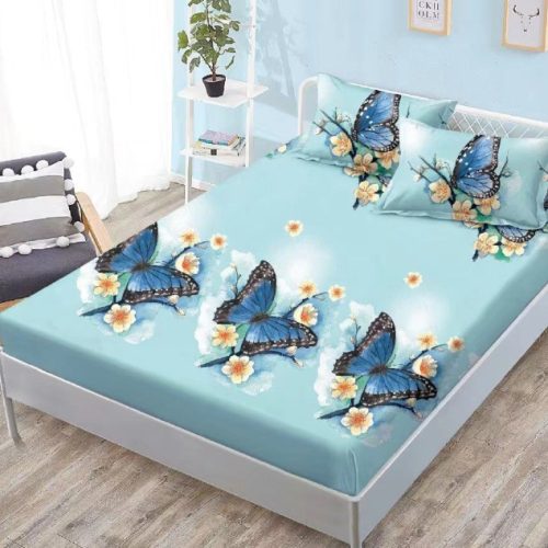 Husa bleu cu fluturi