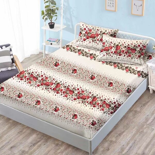 husa de pat cu elastic trandafiri