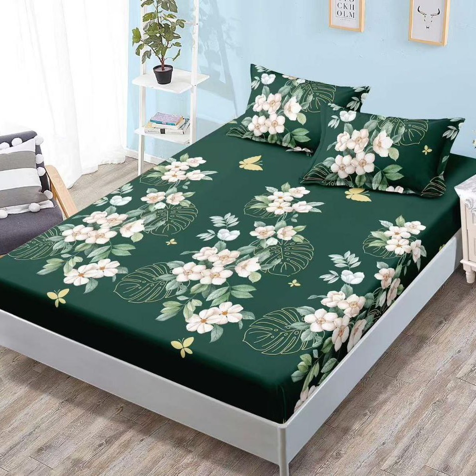 husa verde cu flori albe husa verde cu flori albe