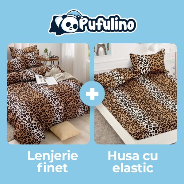 pachet promotional husa si lenjerie animal print