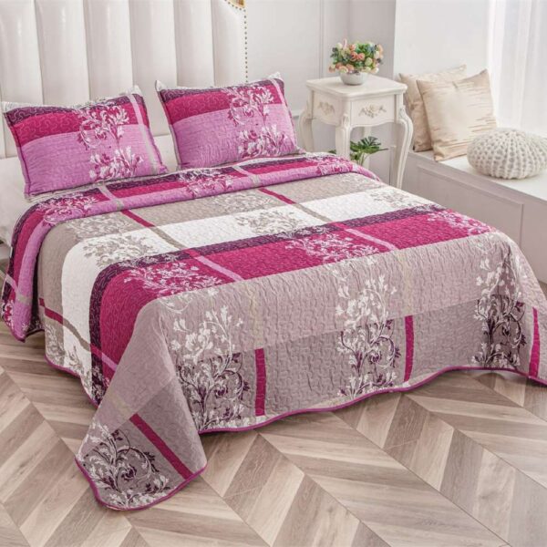 set cuvertura de pat roz