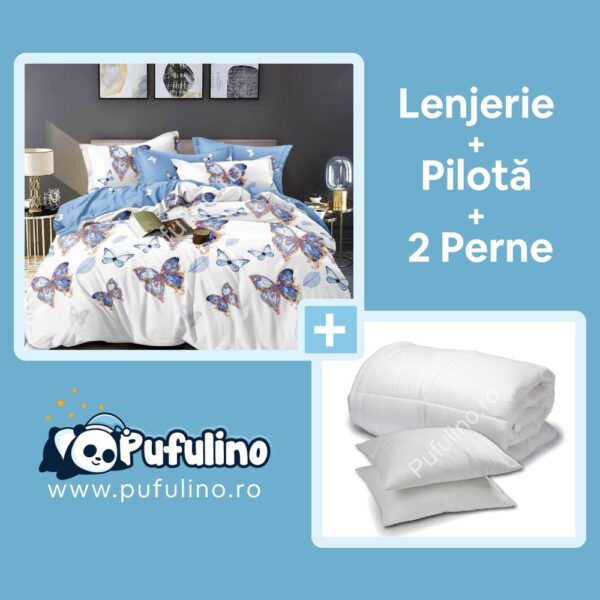 set-lenjerie-de-pat-fluturi-cu-pilota-si-perne