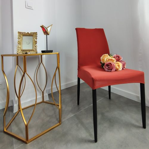 husa de scaun spandex caramiziu