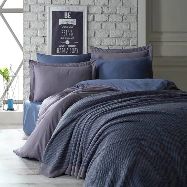 set lenjerie + patura tuana bleu