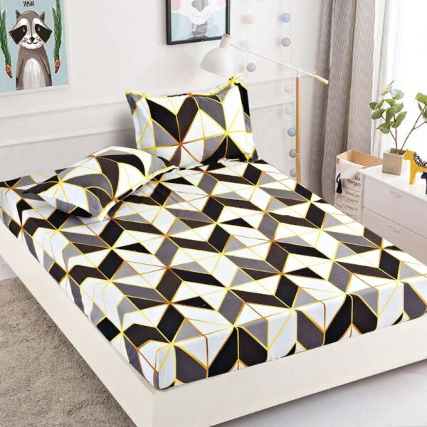 set husa de pat si perne forme geometrice