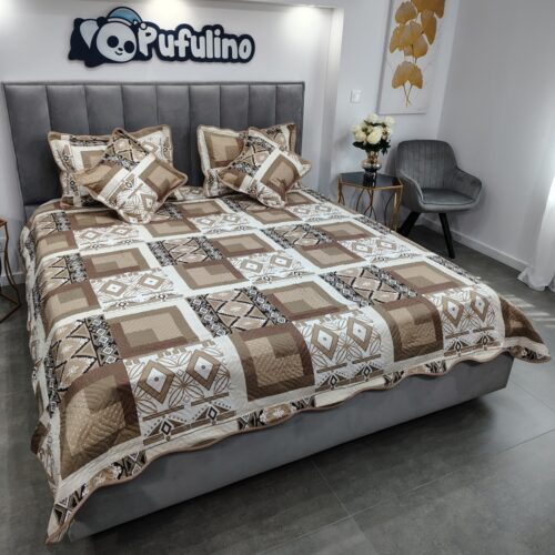 cuvertura de pat cu forme geometrice