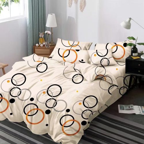 lenjerie crem cu cercuri gri portocalii