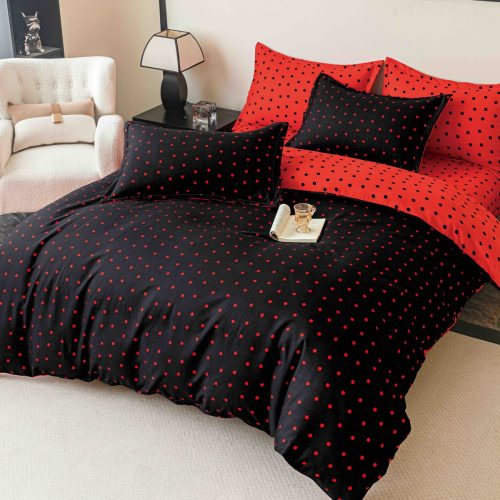 lenjerie neagra rosie cu buline