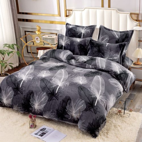 lenjerie cocolino gri cu fulgi