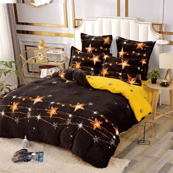 lenjerie cocolino neagra cu stelute aurii