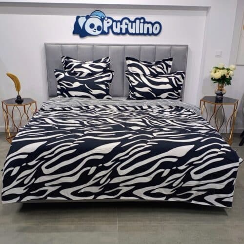 lenjerie de pat material finet model zebra