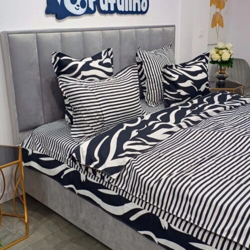 lenjerie de pat material finet model zebra