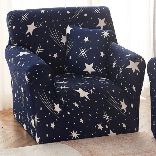 husa fotoliu bleumarin cu stelute