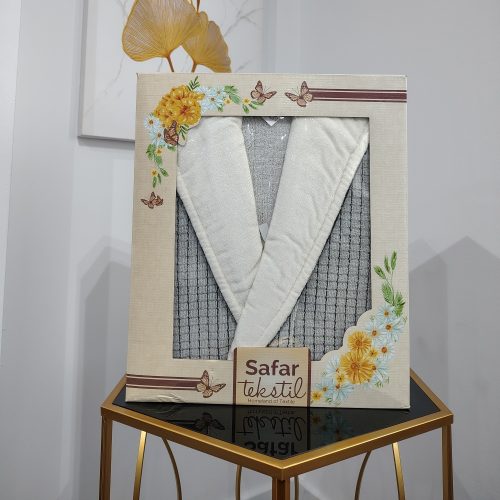 halat de baie cu gluga gri